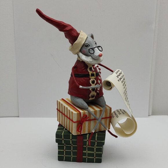 Lori Mitchell Christmas Santa Mouse Figurine - Christmas Mouse - Retired - Picture 3 of 9